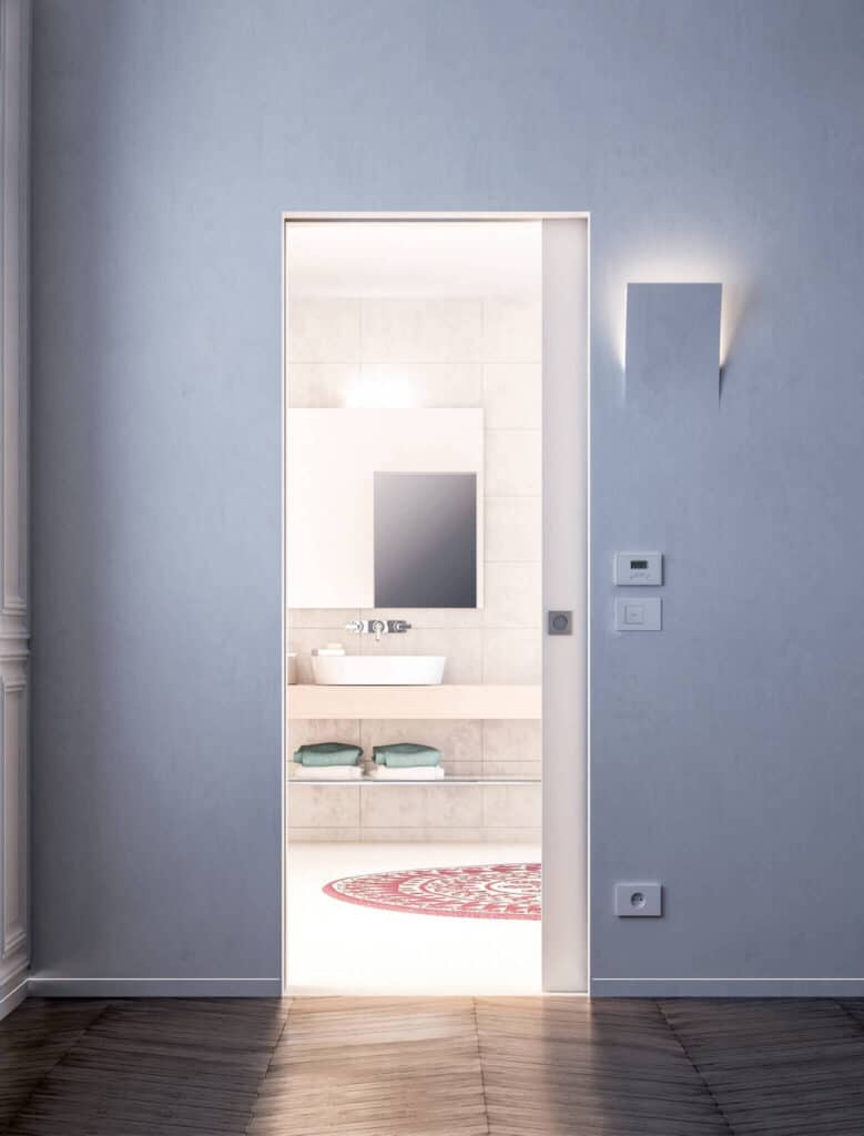 porte scorrevoli a scomparsa senza finiture esterne con predisposizione per i punti luce